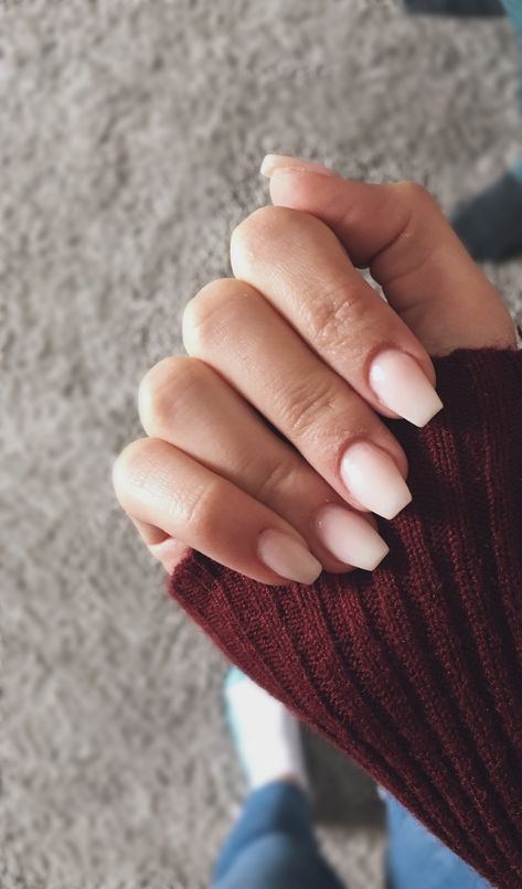 Ballerina Vs Coffin Shape, Short Ballerina Nails, Nails Natural Look, Ballerina Nails Short, Balarina Nails, Pretty Fingers, April Nails, Nails Natural, Diy Acrylic Nails