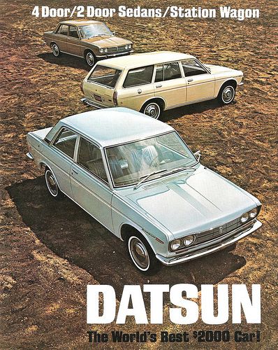 Datsun 1969 | Six pages of a brochure for the 1969 Datsun 51… | Flickr Auto Toyota, Datsun 1600, Volkswagen 1600, Datsun Bluebird, Car Nissan, Datsun Car, Datsun 510, Datsun 240z, Company Logos