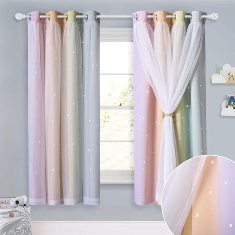 Rainbow Curtains, Girls Room Curtains, Girl Curtains, Kids Blackout Curtains, Girls Bedroom Curtains, Pink Window, Pink Blackout Curtains, Blackout Curtains Bedroom, Toddler Bedroom Girl