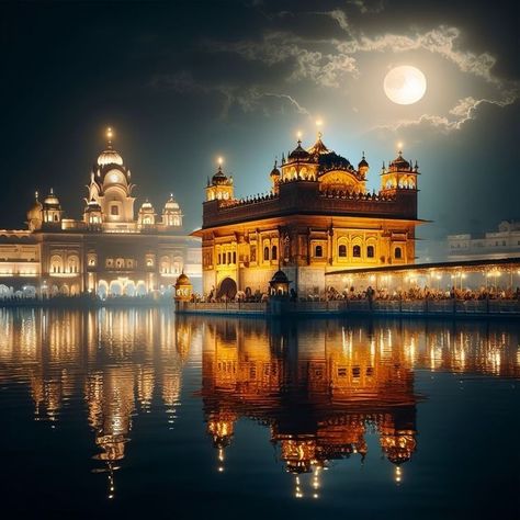 Guru Nanak And Guru Gobind Singh Ji, Darbar Sahib Golden Temple, Harmandir Sahib Photography, Guru Wallpaper, Punjab Culture, Golden Temple Wallpaper, Guru Nanak Photo, Guru Gobind Singh Ji, Sunset Photography Nature