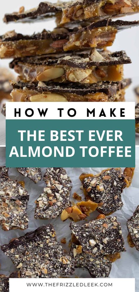 Almond Toffee Recipe, Salted Almonds, Salty Sweet Snacks, Almond Toffee, Almond Crunch, Sees Candies, Healthy Cookie, Toffee Recipe, Healthy Cookie Recipes