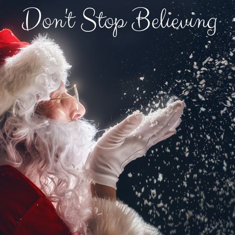 Don't stop believing in the magic of Christmas. 'Christmas magic is silent. You don't hear it... you feel it. You know it. You believe it.' More quotes... Santa Real, Meet Santa, Dont Stop Believing, Santa Costume, Merry Christmas Images, Merry Christmas Happy Holidays, Picture Frame Art, Custom Flags, Santa Clause