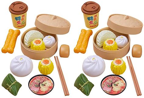 NUOBESTY 2 Sets Kids Pretend Play Toy Kitchen Cooking Toy Steamed Toy Food Chinese Breakfast Food Play Set Dollhouse Furniture (26Pcs) : Toys & Games Chinese Breakfast, Kids Pretend Play Toys, Food Chinese, Toddler Boy Toys, Kitchen Toy, Toys Kitchen, Cooking Toys, Toy Kitchen Set, Food Play