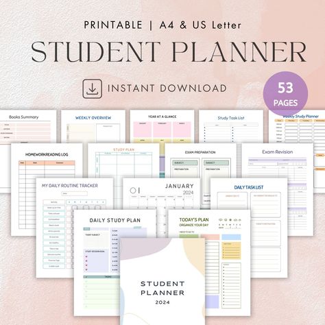 Student Planner Printable, ADHD Student Planner Template, Middle School Planner, ADHD Study Planner for Kids, Students Adhd Journal Digital plannerstickers #digitalplannerideas #undatedplanner📊 Middle School Planner, Student Planner Template, Homeschool Student Planner, Study Sessions Planner, Study Planner Printable Free, Study Planner Free, Student Weekly Planner, Perfect Student, Weekly Planner Free Printable