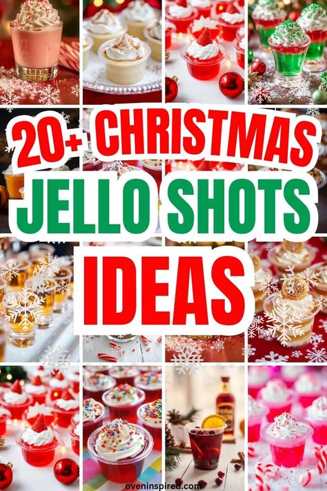 Check out these delicious and very easy Christmas jello shots for your holiday parties this season. Save this pin! Candy Soaked In Alcohol Ideas, Gameday Jello Shots, Jello Shots For Christmas Party, Boozy Jello Jigglers, Alcoholic Snacks Parties Treats, Brunch Jello Shots, Jello Shots Display Party Ideas, Christmas Jell-o Shot Ideas, Festive Jello Shots