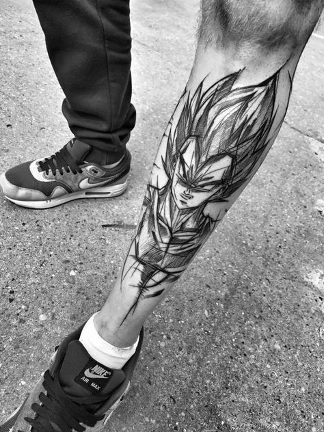 Inez Janiak sketch tattoos Shen Long Tattoo, Dbz Tattoo, Sketch Style Tattoos, Z Tattoo, Comic Tattoo, Dragon Sleeve Tattoos, Dragon Ball Tattoo, Sketch Tattoo, Cool Tattoos For Guys