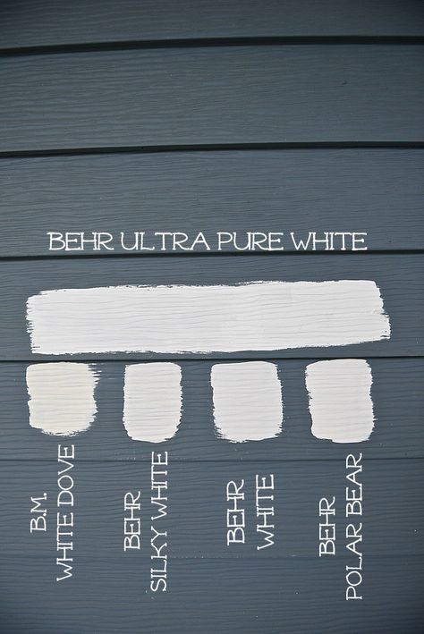 First Holes In the Wall At The Farmhouse - planning on painting the exterior of the farmhouse. Behr Marquee Paint, Interior Paint Colors Schemes, Liz Marie, Best White Paint, Farmhouse Paint Colors, Farmhouse Paint, Behr Paint, White Paint Colors, Paint Swatches