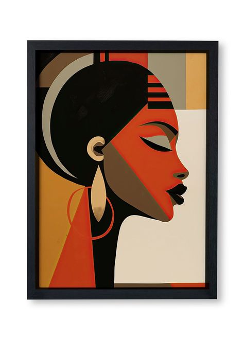 African woman wall art Afrocentric wall decor African art prints Contemporary African art black art- Print art African Cubism, African Art Paintings Abstract, African Abstract Art, African Portraits Art, African Women Painting, Culture Wall, American Wall Art, African American Wall Art, Indian Wall Art