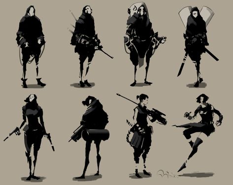 ArtStation - Thumbnails, Litos Lopez Art Thumbnails, Silhouette Sketch, Character Design Sketches, Arte Cyberpunk, Cyberpunk Character, Concept Art Character, Medieval Clothing, Cyberpunk Art, Character Design References