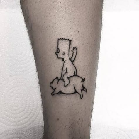 Top 134 Best Funny Tattoos [2021 Inspiration Guide] A Small Tattoo, Simpsons Tattoo, Tatuagem Masculina Pequena, Petit Tattoo, Clever Tattoos, Weird Tattoos, Inspiration Tattoos, Small Tattoos For Guys, Cartoon Tattoos