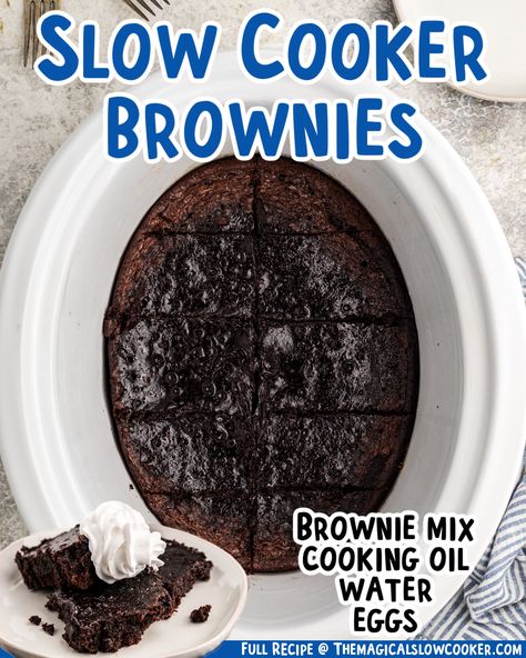 Crock Pot Brownies, Slow Cooker Brownies, Hot Fudge Cake, Slow Cooker Recipes Dessert, Smores Cake, Apple Dump Cakes, Slow Cooker Apples, Crock Pot Desserts, Dinner Sandwiches