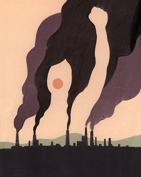 Closure. This picture is making a statement towards factories and pollution. Great use of figure/ground principle of Gestalt. Gestalt Theory, Gestalt Principles, Positive Negative Space, Negative Space Art, Activist Art, Earth Day Posters, Art Spatial, Figure Ground, Banner Art