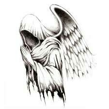 Azrael Hooded Angel Tattoo, Ark Angel Tattoo, Azrael Tattoo, Dark Angel Tattoo, Angle Tattoo, Fallen Angel Tattoo, Grim Reaper Tattoo, Cool Tattoo Drawings, Reaper Tattoo