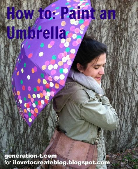 How to Paint an Umbrella Purple Umbrella, Umbrella Painting, School Auction, Auction Projects, April Showers Bring May Flowers, Kids Camp, Glass Butterfly, Camp Ideas, April Showers