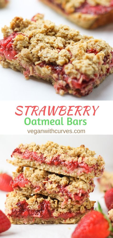 Strawberry Oatmeal Bars, Bars Gluten Free, Strawberry Oatmeal, Healthy Strawberry, Oatmeal Bars, Gluten Free Dairy Free Recipes, Snacks Saludables, Dairy Free Dessert, Think Food