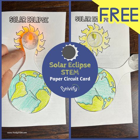 Solar Eclipse Party and Activities — Vivify STEM Solar Eclipse Projects For Kids, Solar Eclipse Craft, 3rd Grade Science Experiments, Solar Eclipse Party, Eclipse Activities, Eclipse Project, Paper Circuit, Engineering Design Challenge, Solar Eclipse Activity