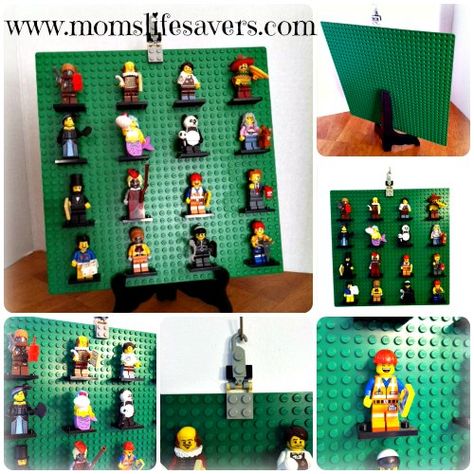 Diy Lego Figure Display, Mini Figure Display Diy, Lego Mini Figures Display Ideas, Lego Mini Figure Display, Declutter Kids Room, Mini Figure Display, Lego Minifigure Display, Lego Organization, Diy Mom