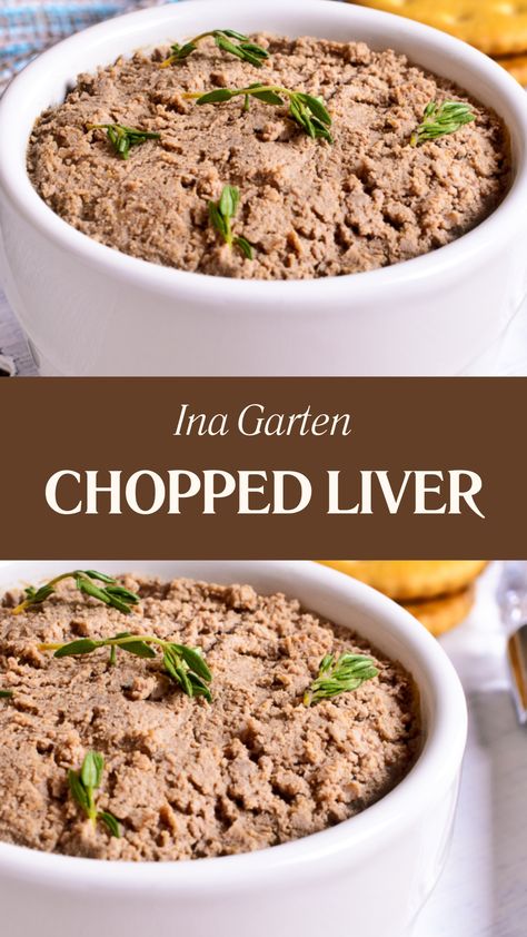 Ina Garten Chopped Liver Jewish Chopped Chicken Liver, Ground Liver Recipes, Liver Recipes Healthy, Chopped Liver Recipe Jewish, Baked Liver And Onions Recipe, Cooking Chicken Livers, Liver Pate Recipe, Chicken Liver Recipes, Chopped Liver