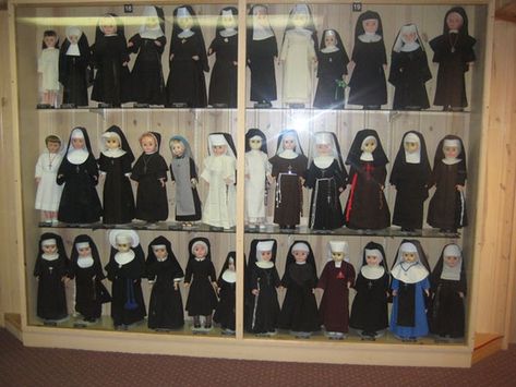 2. Nun Doll Museum at The Cross In The Woods Indian River Michigan, Nun Doll, Doll Museum, Religious Photos, Indian River, Roadside Attractions, Porcelain Dolls, In The Woods, The National