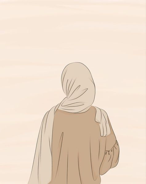 Muslimah Illustration Aesthetic, Profile For Best Friends, Aesthetic Hijab Girl Cartoon, Hijabi Art Drawing, Hijab Art Illustration, Hijabi Illustration Art, Muslim Girl Drawing, Hijabi Pfp Cartoon, Muslimah Illustration