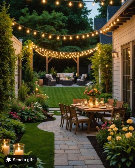 Napa Inspired Backyard, Backyard Patio Renovations, Patio Porch Ideas Backyards, Outdoor Landscaping Ideas Side Of House, Exterior Yard Design, Courtyard Style Backyard, Small Grass Backyard Ideas, Small Backyard Ideas Dog Friendly, Dream Outdoor Space