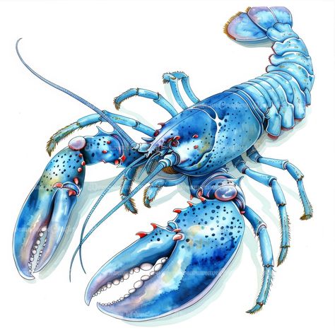 Pretty Cartoon Blue Lobster Crustaceans Watercolor Art Printable High Quality JPG Papercraft Junk Journal Scrapbooking Digital Download On Etsy: dreamweavecraftery.etsy.com #cartoon #watercolor #clipart #art #papercraft #designing #craft #junkjournal #printable #download #scrapbooking #scrapbook #prints #designs #prints #blue #lobster #bluelobster #crustaceans #sea #marine Crab Sketch, Lobster Drawing Illustration, Lobster Photo, Watercolour Crab, Watercolor Lobster Painting, Lobster Drawing, Art Papercraft, Crab Watercolor, Blue Crab Watercolor