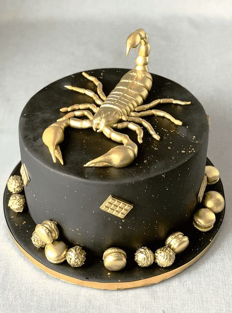 Scorpion Cake, Modern Birthday Cakes, Pink Tip Nails, Cars Birthday Cake, Dad Birthday Cakes, Scorpio Birthday, Cake Designs Images, Cupcake Birthday Cake, Adult Birthday Cakes