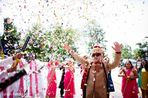 Baraat procession http://www.maharaniweddings.com/gallery/photo/107714 @ishanfotografi Baraat Procession, Indian Wedding Photographer, Nj Weddings, Gallery Photo, Indian Wedding, Confetti, Bridal Party, Wedding Venues, Wedding Photographers