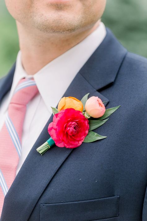 Bright Boutonniere, Wildflower Boutonniere, Colorful Boutonniere, Hoco 2022, Red Boutonniere, Wearable Flowers, Pink Boutonniere, Wedding Peach, Magenta Wedding