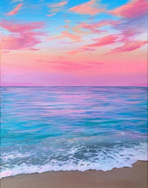 Sky And Ocean, Summer Arts And Crafts, Cute Images For Wallpaper, Ocean Scenes, Beach Wallpaper, Cloud Painting, Cityscape Painting, Creative Painting, Sea Art