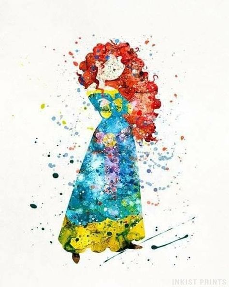 Princess Home, Wall Art For Kids Room, Merida Disney, Princess Merida, Merida Brave, Baby Room, Brave, Watercolor Art, Home Art