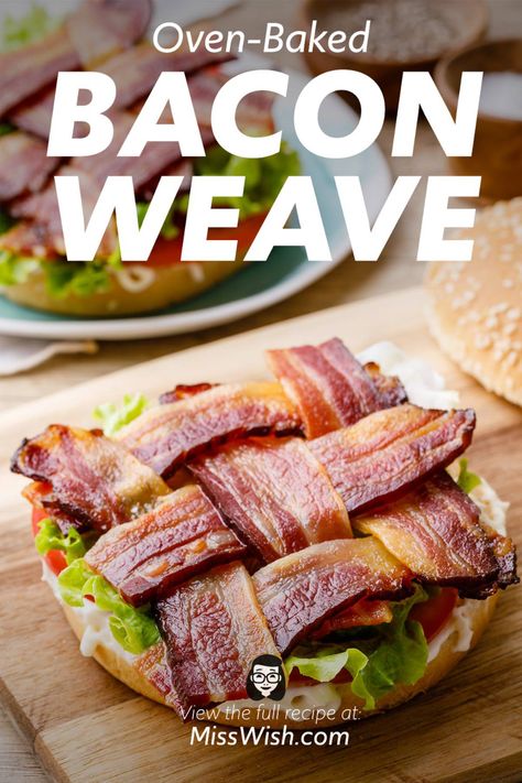 Easy Oven-Baked Bacon Weave (Try this!) - Miss Wish Bacon Weave In The Oven, Bake Bacon In Oven, Ninja Combi, Oven Cooked Bacon, Cooking Turkey Bacon, Bacon Weave, Cook Ideas, Dinner Party Dishes, Combi Oven