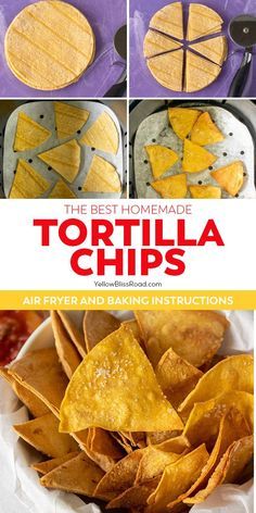 Tortilla Chips Air Fryer, Air Fryer Tortilla Chips, Airfryer Meals, Chips Air Fryer, Air Fryer Tortilla, Tostada Shells, Easy Sandwiches, Light Eating, Air Fryer Recipes Snacks