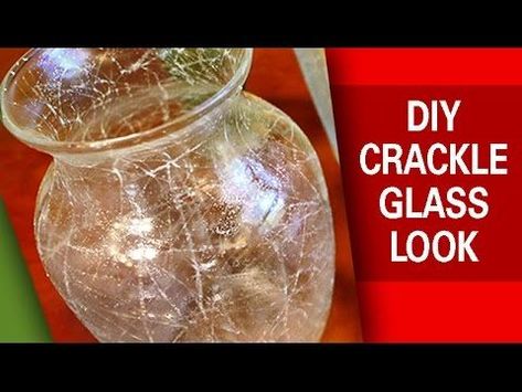 DIY - Crackle Glass Look How To Crackle Paint Glass Mason Jars, Crackle Glass Diy, Decorating Glasses, Mod Podge Glass, Etching Diy, Recycled Glasses, Mercury Glass Diy, Cracked Paint, Crackle Painting