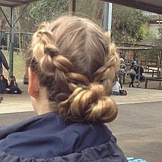 Plaits Into Bun, Plait Into Bun, Two Dutch Braids Into Bun, Dutch Braids Into Bun, Braids Into Bun, Two Plaits, Braids Two, Plaited Bun, Dutch Braid Bun