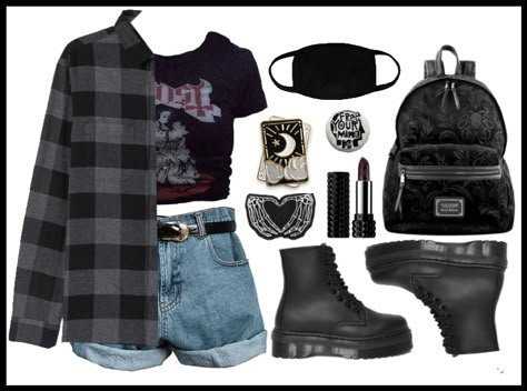 Back To School: Grunge Outfit | ShopLook Emo Grunge Summer Outfits, Grunge Easy Outfit, Tumblr Fashion Grunge, School Of Rock Outfits, Outfits From The 90s Grunge, First Day Of School Outfit Grunge, Grunge Outfit Shorts, 90s Grunge Outfits Summer, Grunge Outfits Simple