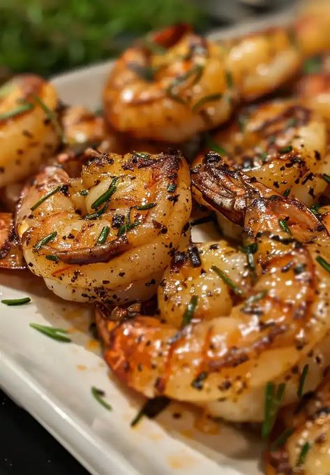 You'll absolutely love this Grilled Rosemary Shrimp recipe! Imagine shrimp marinated in a mixture of rosemary, lemon juice, garlic, and olive oil. Rosemary Shrimp, Marinated Grilled Shrimp, Ricotta Meatballs, Bbq Pork Recipes, Shrimp Marinade, Garlic And Olive Oil, Summer Bbq Recipes, Chicken Tortellini Soup, Beef Soup Recipes