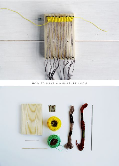 How to Make a Miniature Loom | Fall For DIY Mini Loom, Hipster Home, Diy Tricot, Weaving Tutorial, Woven Wall Hanging, Loom Weaving, True Blue, Loom Knitting, Diy Inspiration