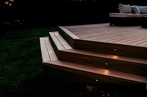 Decks With No Railings Ideas, Decks With No Railings, Open Decks No Railing, Deck No Railing Ideas, Low Elevation Deck Ideas, Two Layer Deck, Deck With No Railing, Deck No Railing, Multilevel Deck Ideas