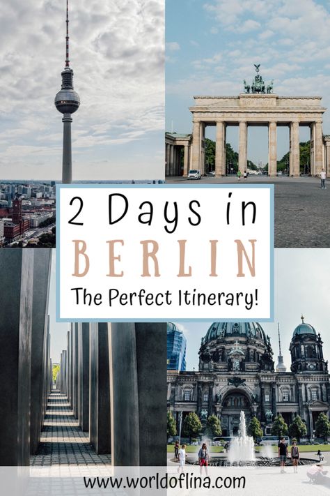 Berlin is the perfect city for a weekend trip from anywhere in Germany. Here’s a detailed itinerary for 2 days in Berlin that guarantees you the best time! Including Brandenburg, East Side Gallery, Charlottenburg Palace and more. #berlin #europe #germany #itinerary 2 Days In Berlin, East Side Gallery, Europe City, Berlin Travel, Perfect Itinerary, European Destinations, Europe Trip, City Guides, Europe Travel Guide