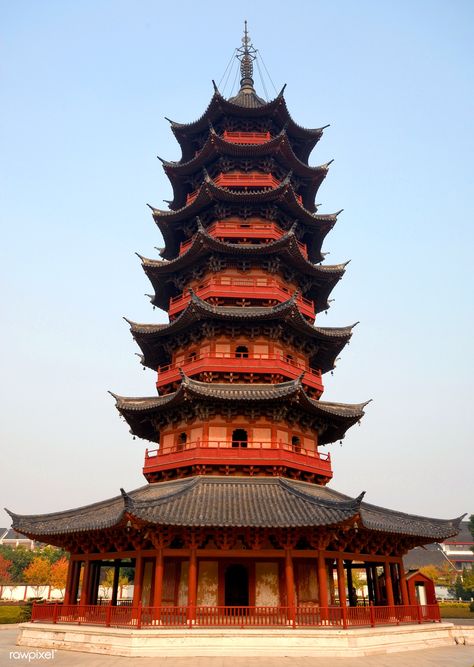 Ruiguang Ta (Pagoda), dating from the 3rd Century AD, Suzhou, China. | premium image by rawpixel.com China Building, Rural China, Chinese Buildings, Chinese Pagoda, Suzhou China, About China, Asian Architecture, Luoyang, Architecture Design Sketch