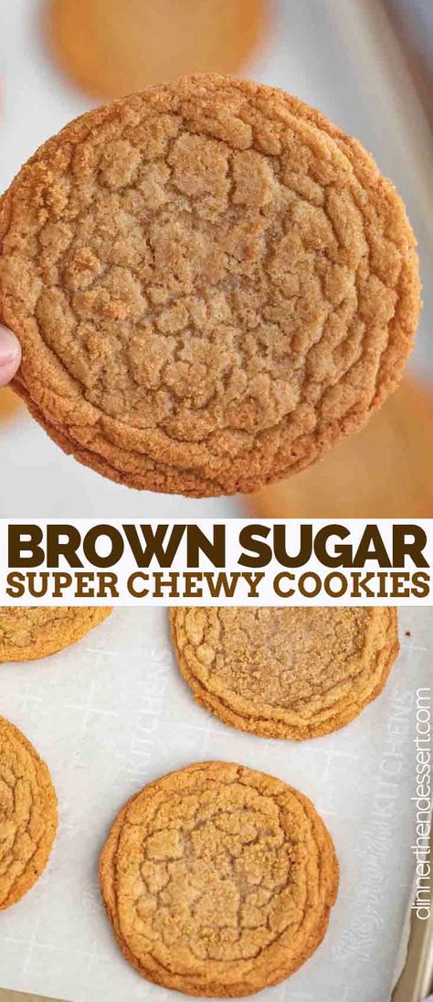 Brown Cookies, Brown Sugar Cookie Recipe, Jul Mad, Brown Sugar Cookies, Dark Brown Sugar, Chocolate Cookie Recipes, Easy Cookie Recipes, Chewy Cookie, Sugar Cookies Recipe