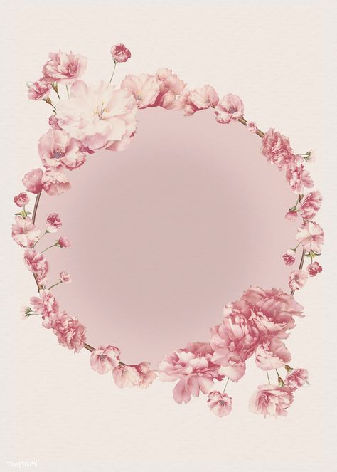 Blank pink floral frame design | free image by rawpixel.com / Donlaya Sticker Frame Design, Pink Background Flowers, Floral Frame Design, Pink Floral Background, Circle Wallpaper, Floral Logo Design, Frame Pink, Snapchat Stickers, Floral Frames