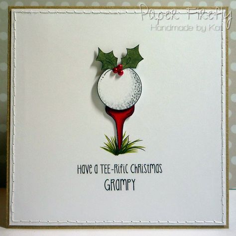 Golf Christmas Cards Handmade, Golf Christmas Card, Golf Christmas Cards, Golf Logos, Golf Christmas, Mens Cards, Christmas Golf, Golf Art, Golf Party