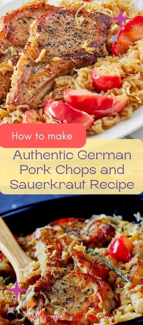 German Pork Chops, German Sauerkraut Recipe, Sourcrout Recipes, Recipe For Pork Chops, Pork And Sauerkraut Recipe, Pork Chops And Sauerkraut, Recipe For Pork, Smoked Pork Chops, Sauerkraut Recipe