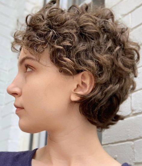 Shaggy Curly Pixie Haircut, Long Curly Pixie Cut, Short Wavy Shag Haircuts, Alice Haircut, Pixie Cuts For Curly Hair, Curly Mullets, Shaggy Curly Hair Short, Short Haircuts Curly Hair, Shaggy Pixie Cut