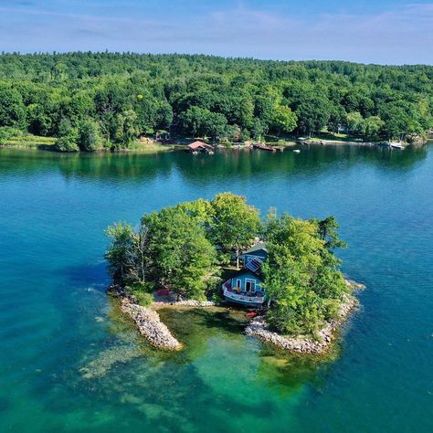 Thousand Island Aerials on Instagram: “Continuing into Lake of the Isles, this is the first island past the narrows. Baileys Island is just barely on the US side, with the end of…” Bolt Castle, Forest Island, Cave Houses, Island Cottage, Cozy Houses, Island Homes, Thousand Island, The Narrows, Island Pictures