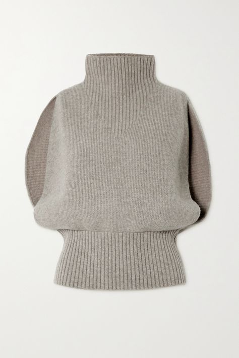 Beige Ribbed wool turtleneck sweater | BOTTEGA VENETA | NET-A-PORTER | Net-a-Porter (US) Aw23 Knitwear, Sleeveless Turtleneck Sweater, Sleeveless Turtleneck Sweaters, Wool Turtleneck Sweater, Neutral Style, Shetland Wool, Sleeveless Turtleneck, Knitwear Fashion, Luxury Women Fashion