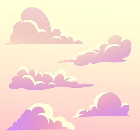 Cloudy Sky Illustration, Cloud Character Design, Cloud Graphic Design, Pocket Illustration, Cartoon Props, Clouds Graphic, Cloud Cartoon, Clouds Illustration, Happy Birthday Illustration