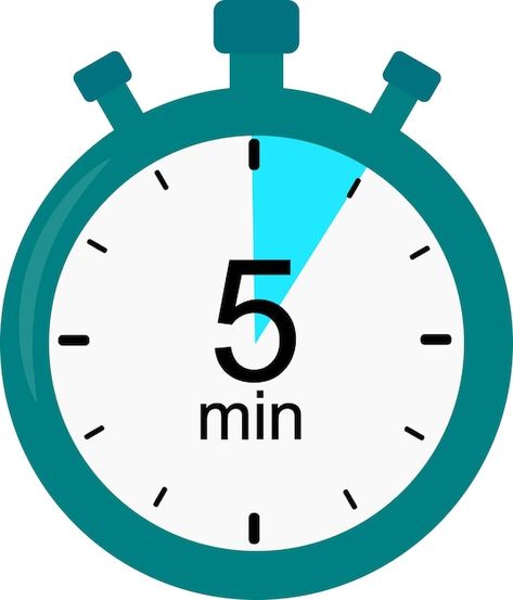 Timer Icon, 5 Minute Timer, 5 More Minutes, Time Timer, Icon 5, Vector Graphics, Premium Vector, Graphic Resources, Clock